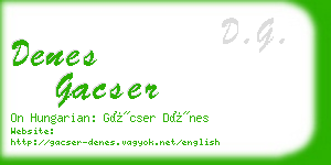 denes gacser business card